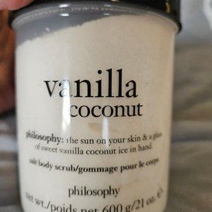 PHILOSOPHY SUPER SIZED SALT BODY SCRUB - COCONUT VANILLA - 21 oz - NEW/SEALED